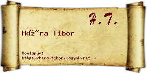 Héra Tibor névjegykártya