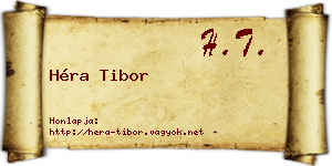 Héra Tibor névjegykártya